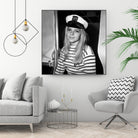 French Singer France Gall With Sailor Suit at Sailing Show, Paris, 17th January 1968 by Bridgeman Images on GIANT ART - black and white photography
