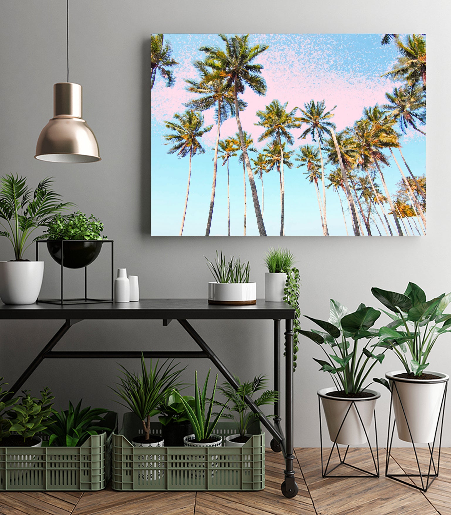 Coconut Palms by 83 Oranges on GIANT ART - bleu digital sky