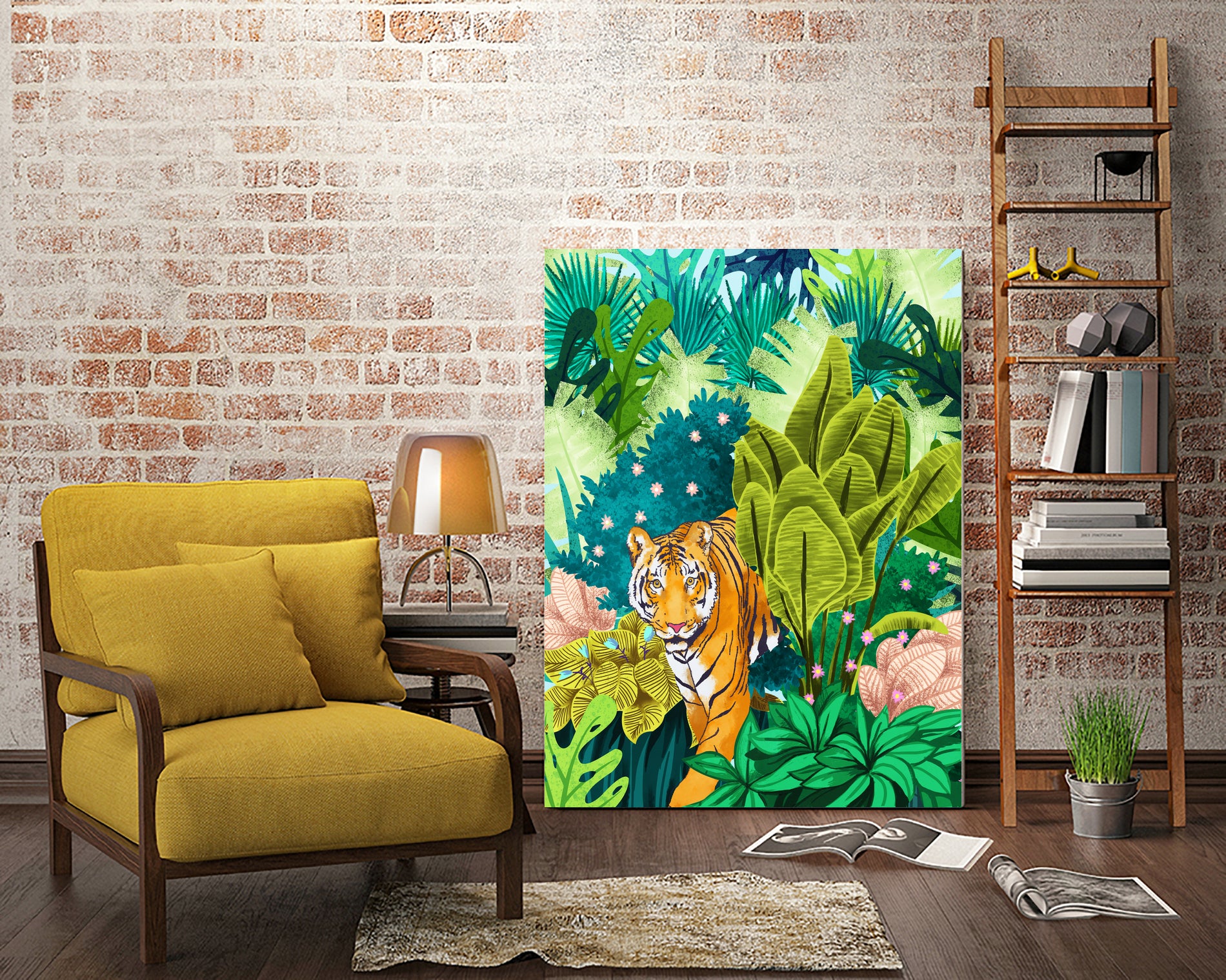 Jungle Tiger by 83 oranges on GIANT ART - orange digital jungle