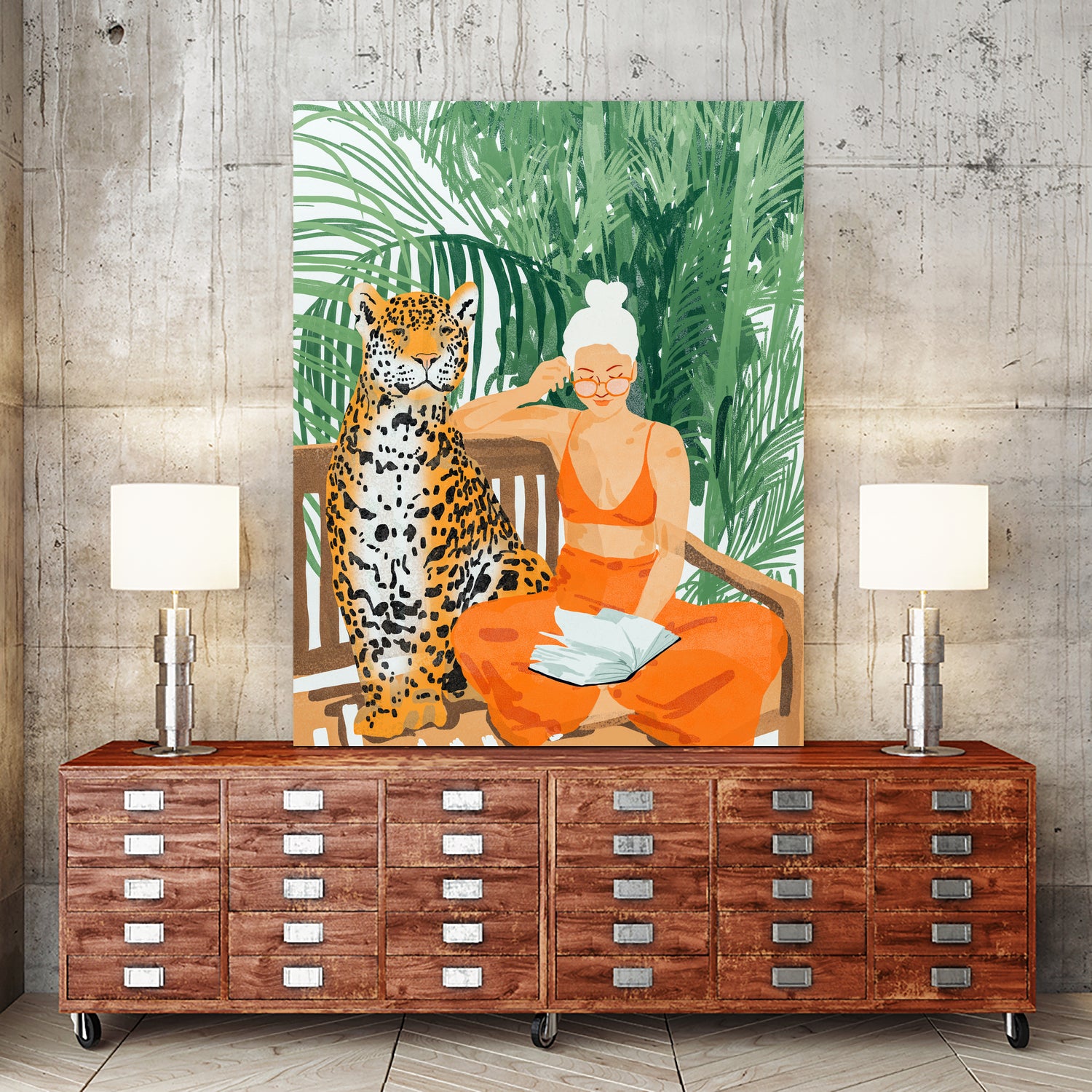 Jungle Vacay II by 83 Oranges on GIANT ART - orange digital tiger