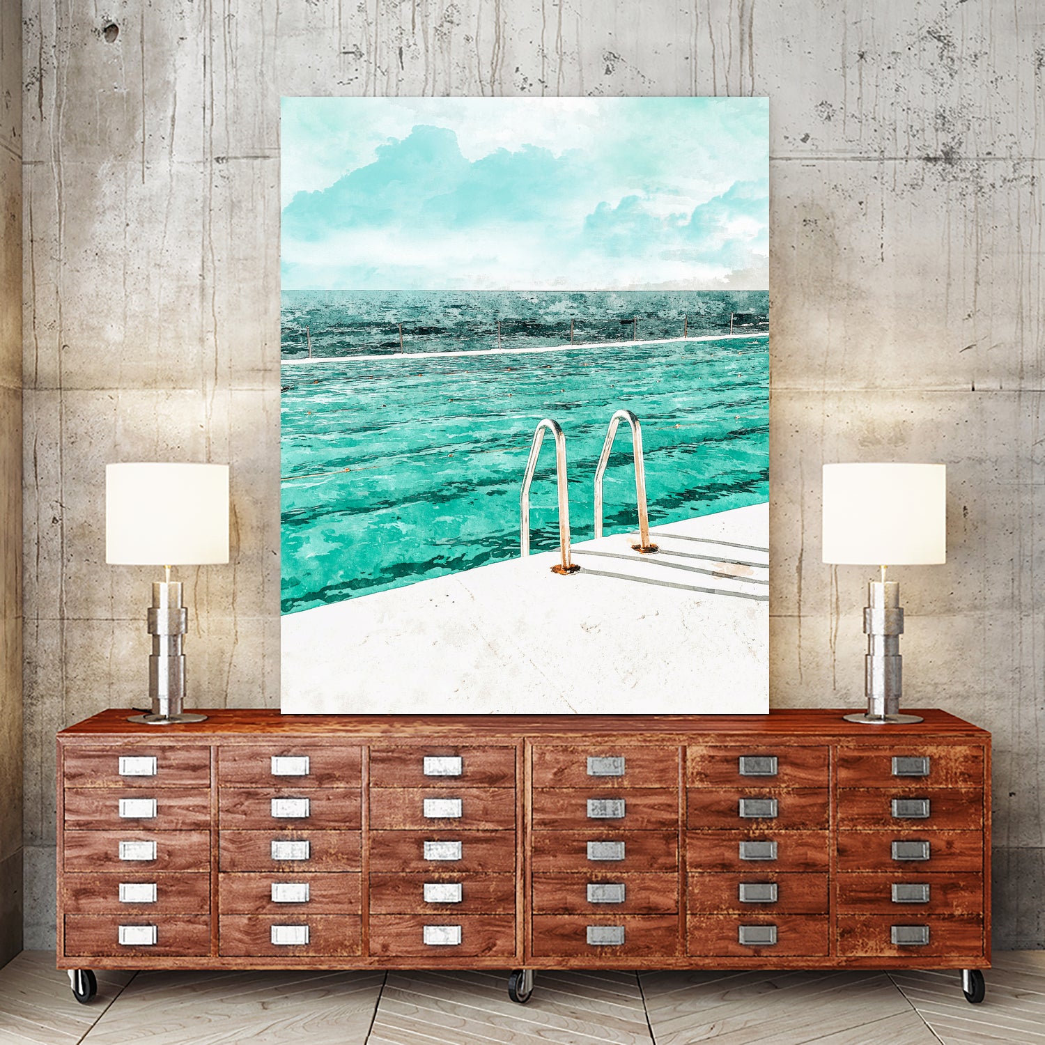 Break Away  by 83  Oranges on GIANT ART - bleu digital pool