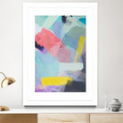brush painting texture abstract in blue pink yellow green by mrvell on GIANT ART