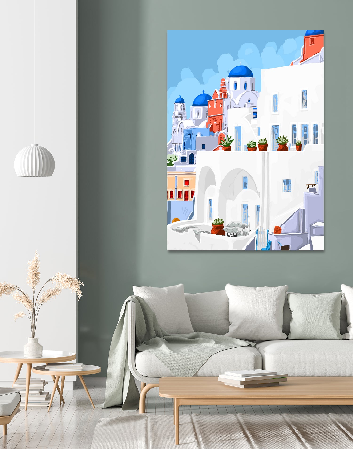 The Santorini Vacay by 83 oranges on GIANT ART - blue digital greece
