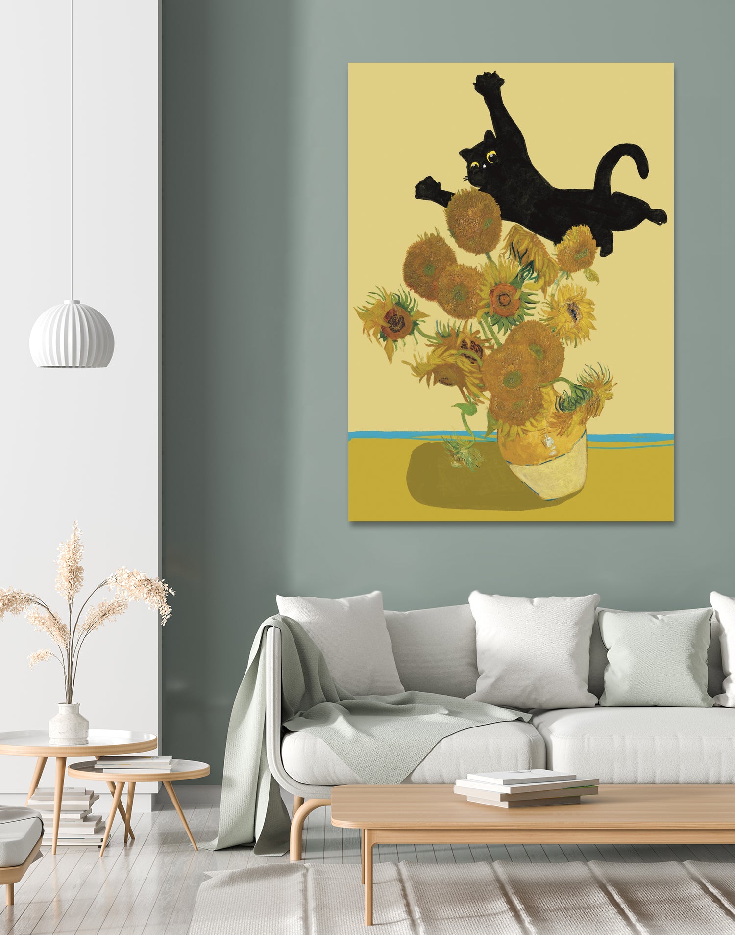 Cat in Sunflower by Edson Ramos on GIANT ART