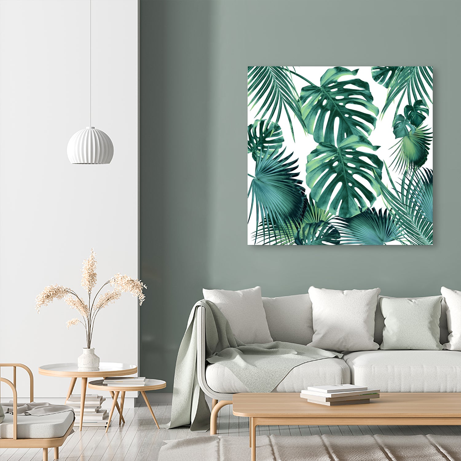 Tropical Summer Leaves Jungle Pattern #1 #tropical #decor by Anita & Bella Jantz on GIANT ART - green photo illustration