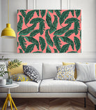 Banana leaves tropical leaves green pink by susana costa on GIANT ART - pink photo manipulation