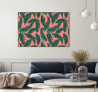 Banana leaves tropical leaves green pink by susana costa on GIANT ART - pink photo manipulation