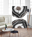 Gray Black White Agate with Rose Gold Glitter #2 #gem #decor by Anita & Bella Jantz on GIANT ART - gray photo illustration