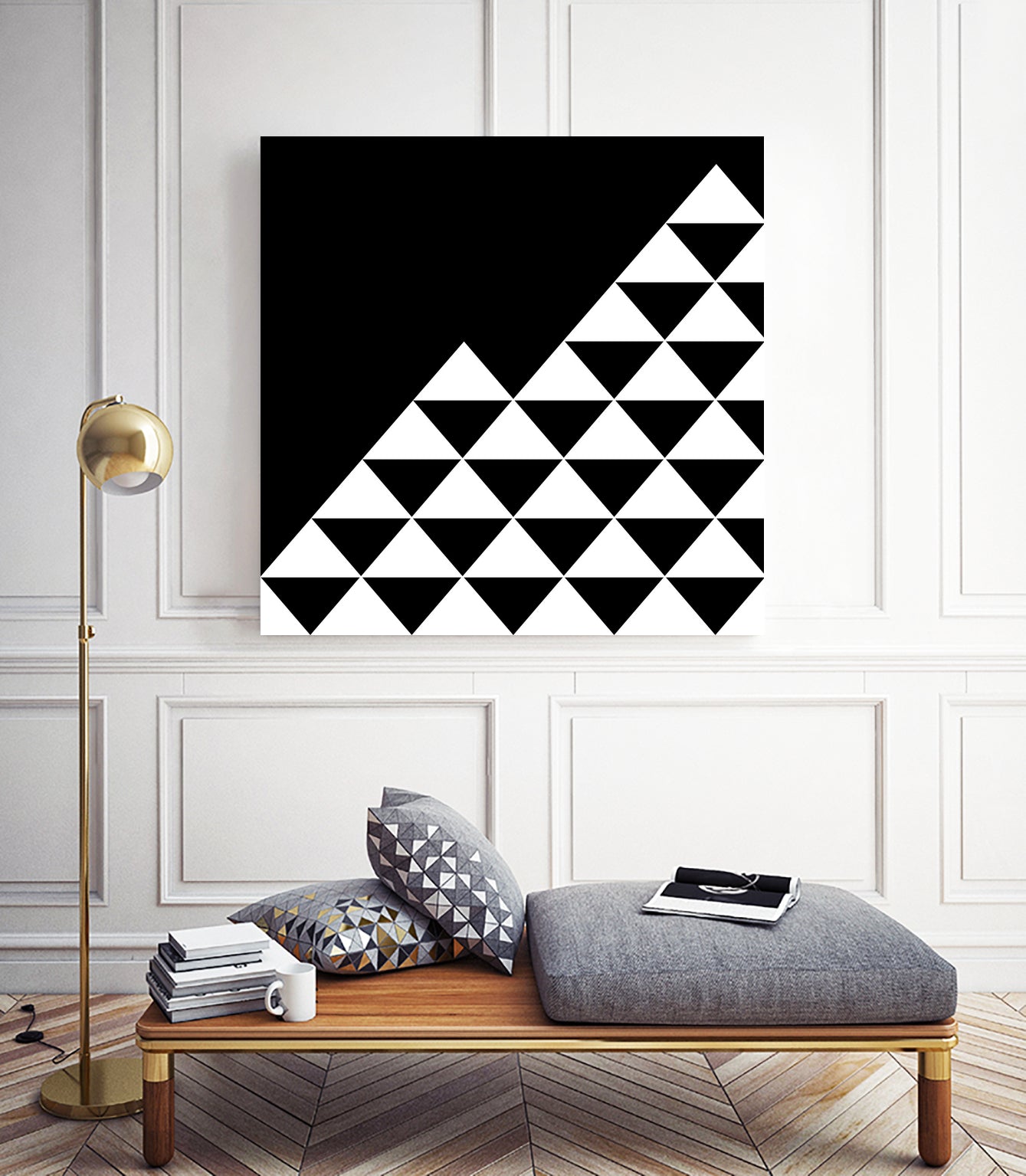 Abstract geometric pattern - black and white. by Keren Shiker on GIANT ART - black digital painting
