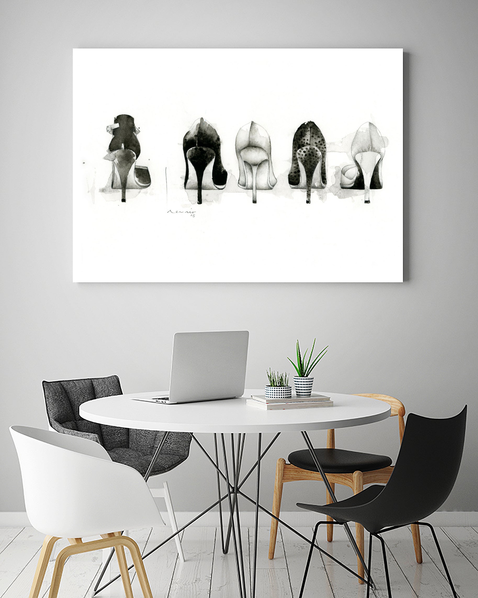 Tacones by Herenia González Zúñiga on GIANT ART - white mixed media