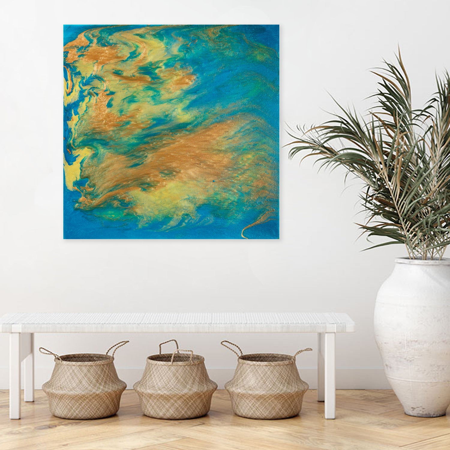 There Was an Attempt by Jennifer Walsh on GIANT ART - blue mixed media