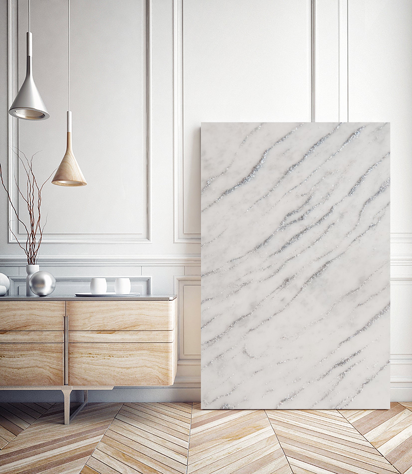 Marble Silver Glitter Glam #1 #shiny #gem #decor #art by Anita & Bella Jantz on GIANT ART - gray photo illustration