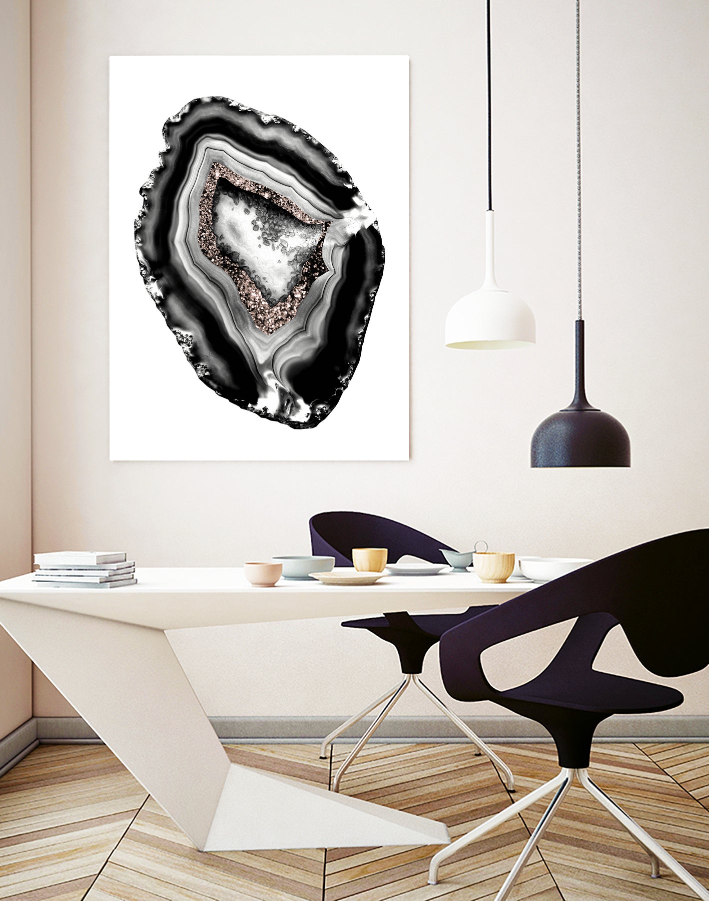 Agate Rose Gold Glitter Glam #1 #gem #decor #art by Anita & Bella Jantz on GIANT ART - gray photo illustration