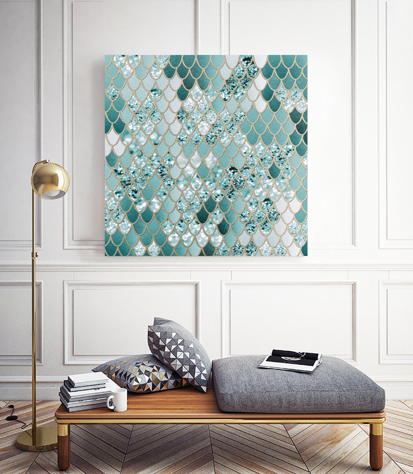 Mermaid Glitter Scales #3 #shiny #decor #art by Anita & Bella Jantz on GIANT ART - green vector illustration