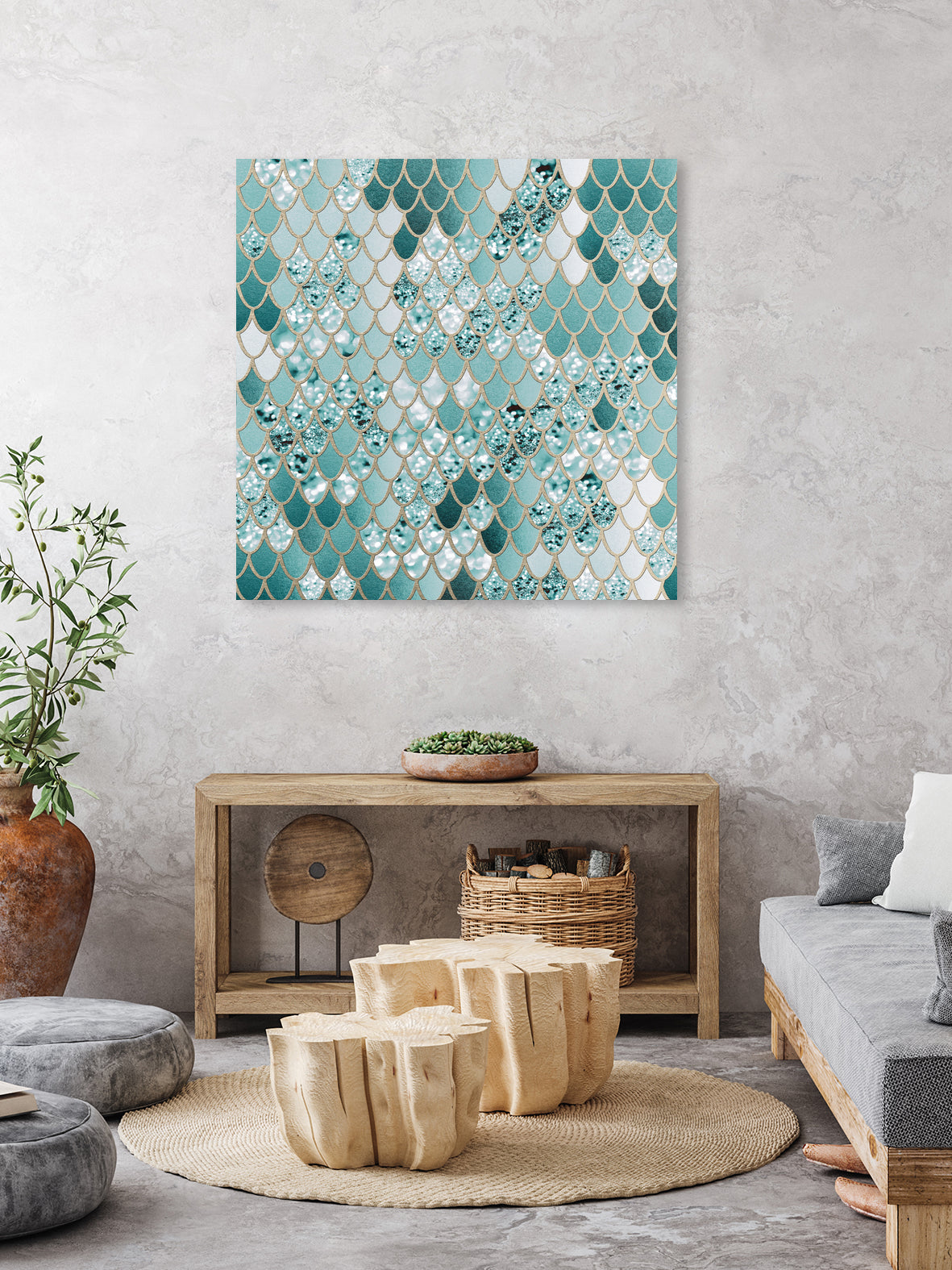 Mermaid Glitter Scales #3 #shiny #decor #art by Anita & Bella Jantz on GIANT ART - green vector illustration