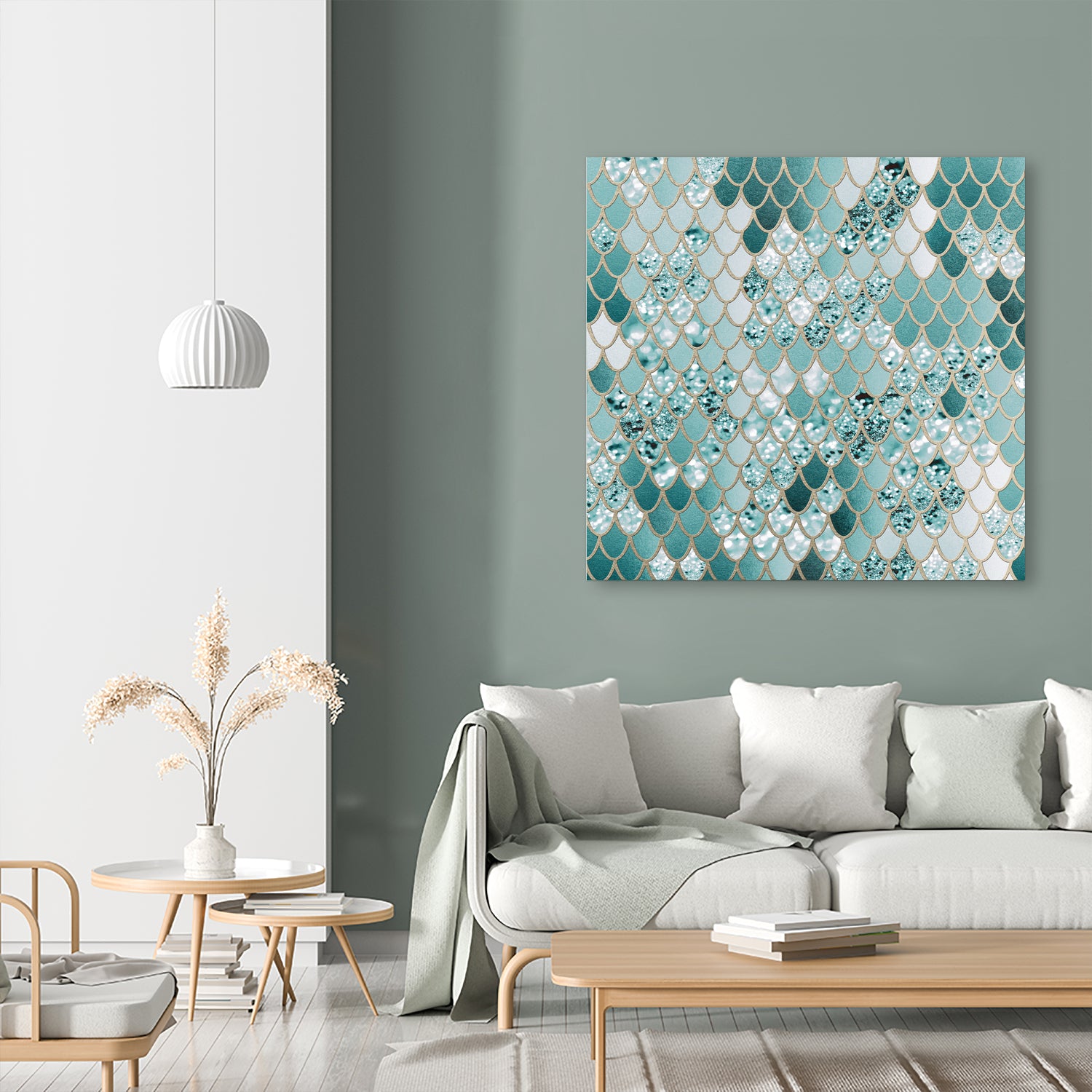 Mermaid Glitter Scales #3 #shiny #decor #art by Anita & Bella Jantz on GIANT ART - green vector illustration