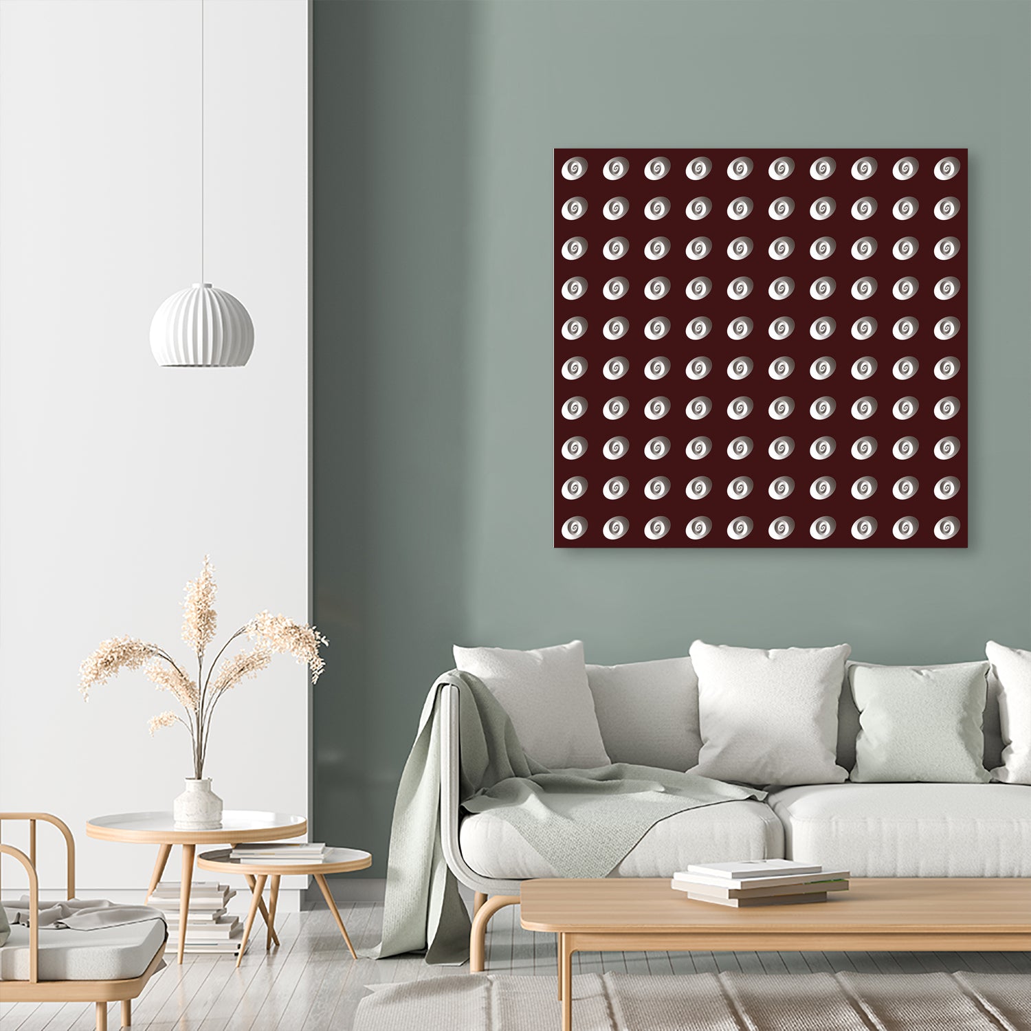 shell shape on dark burgundy bkg by Ramona Masut on GIANT ART - red digital drawing