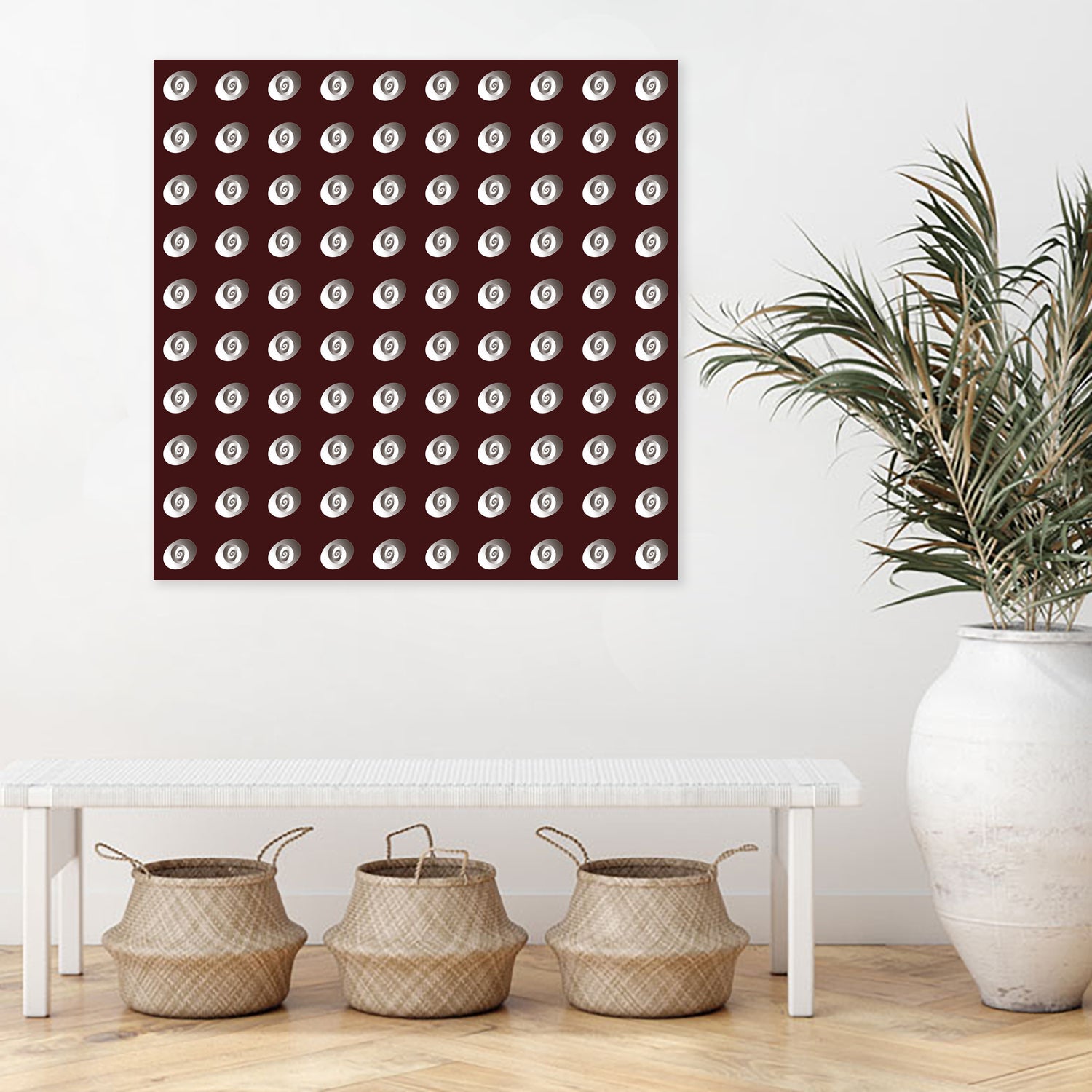 shell shape on dark burgundy bkg by Ramona Masut on GIANT ART - red digital drawing