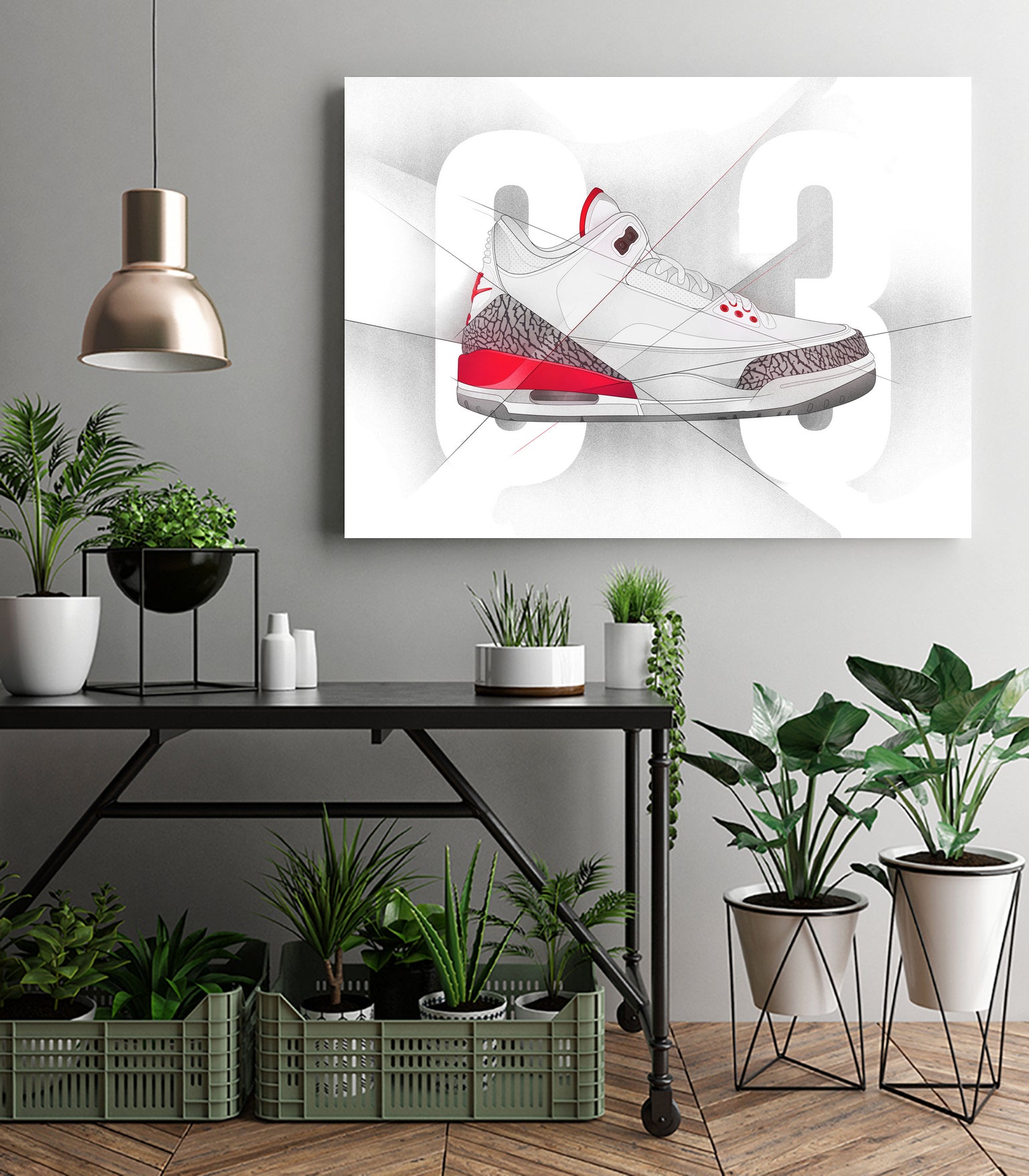 Air Jordan 03s by Francesco Scura on GIANT ART - red digital painting