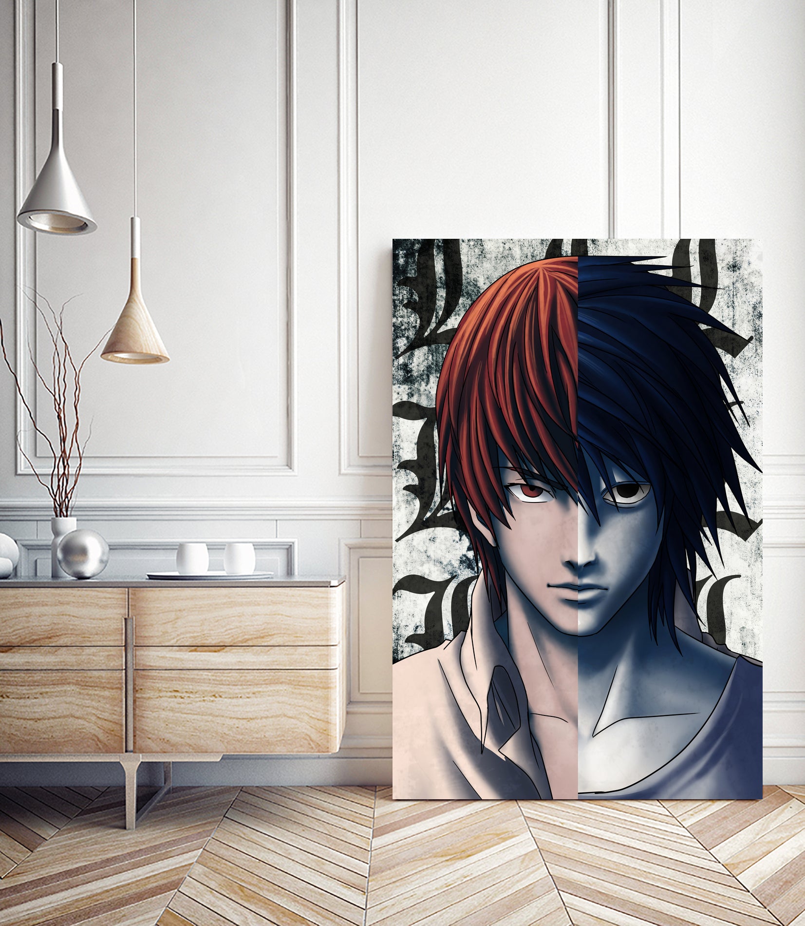 DEATHNOTE L and light by MCAshe 24 on GIANT ART - gray digital painting