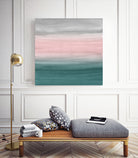 Touching Teal Blush Gray Watercolor Abstract #1 #painting by Anita & Bella Jantz on GIANT ART - green digital painting