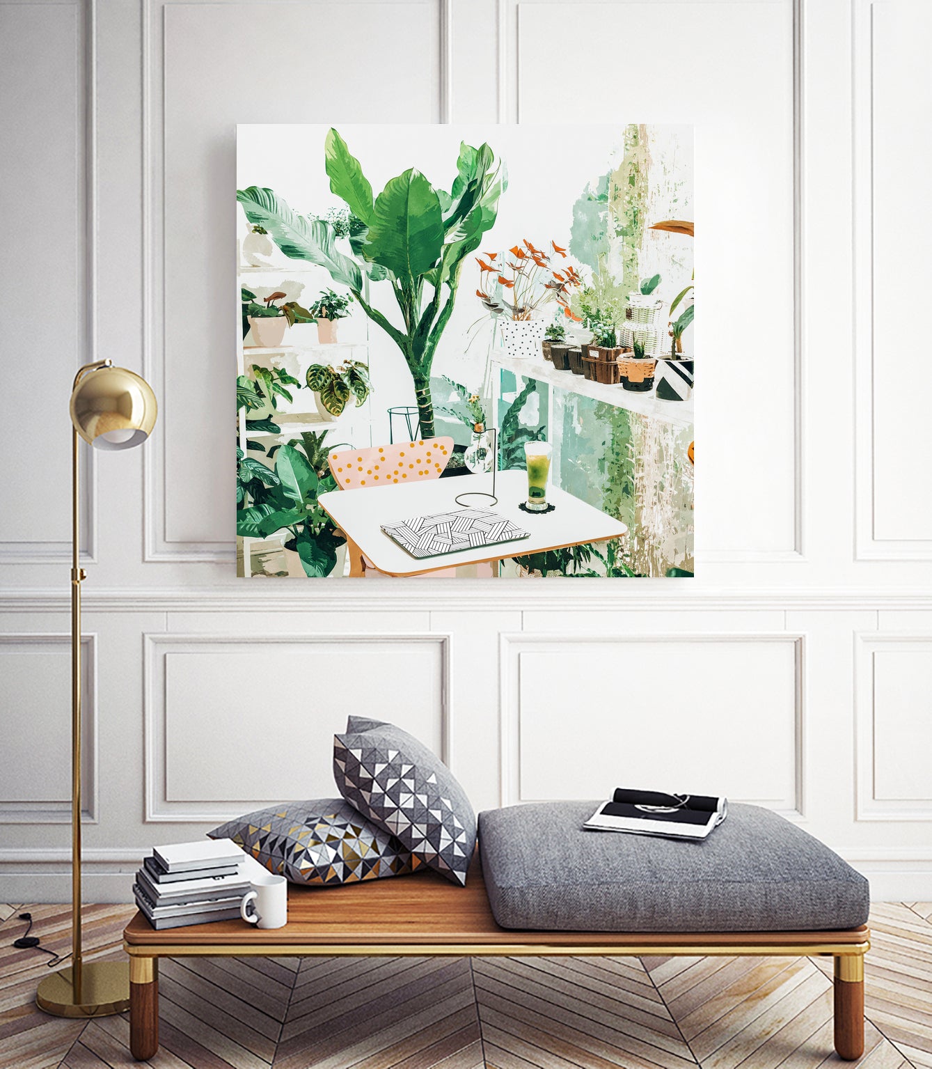 Junglow, Urban Jungle Botanical Home decor, Tropical Plants by Uma Gokhale on GIANT ART - green digital painting