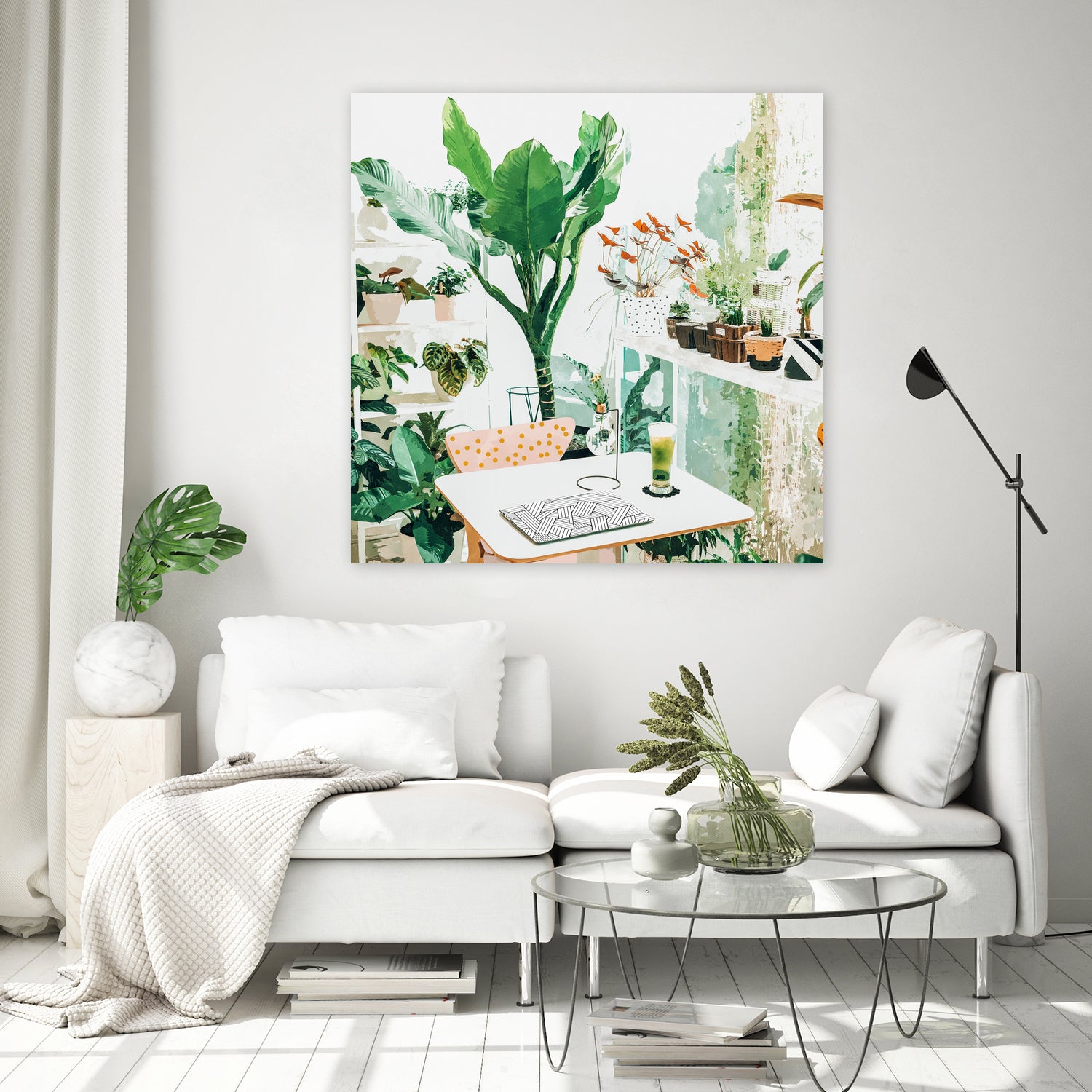 Junglow, Urban Jungle Botanical Home decor, Tropical Plants by Uma Gokhale on GIANT ART - green digital painting