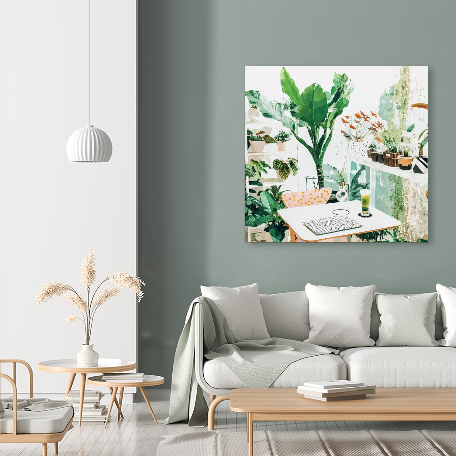 Junglow, Urban Jungle Botanical Home decor, Tropical Plants by Uma Gokhale on GIANT ART - green digital painting