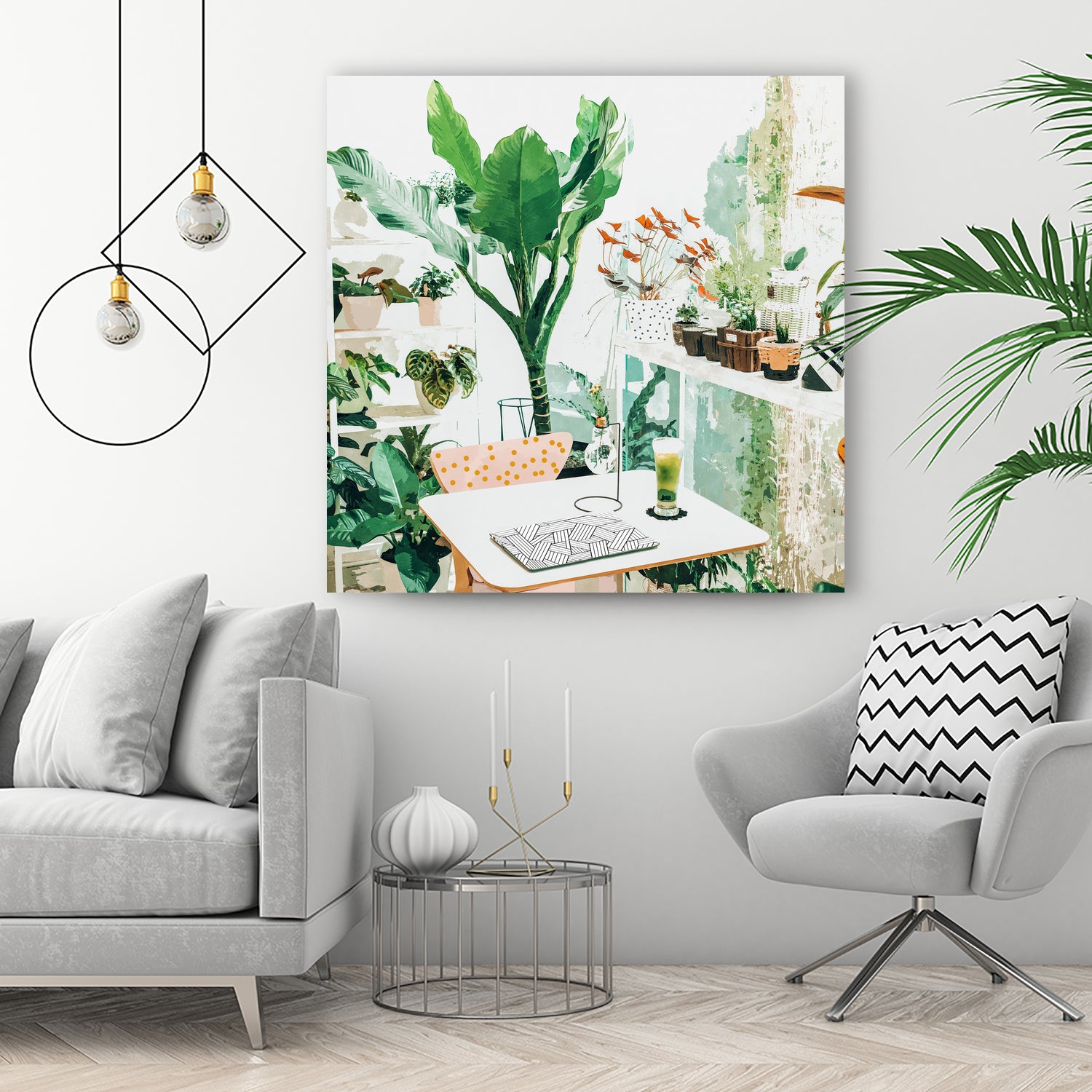 Junglow, Urban Jungle Botanical Home decor, Tropical Plants by Uma Gokhale on GIANT ART - green digital painting