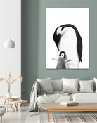 Black and White Penguins by Alessandra Minervini on GIANT ART - black digital painting