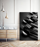 Black plastic cutlery by Studio OMG on GIANT ART - black photo illustration