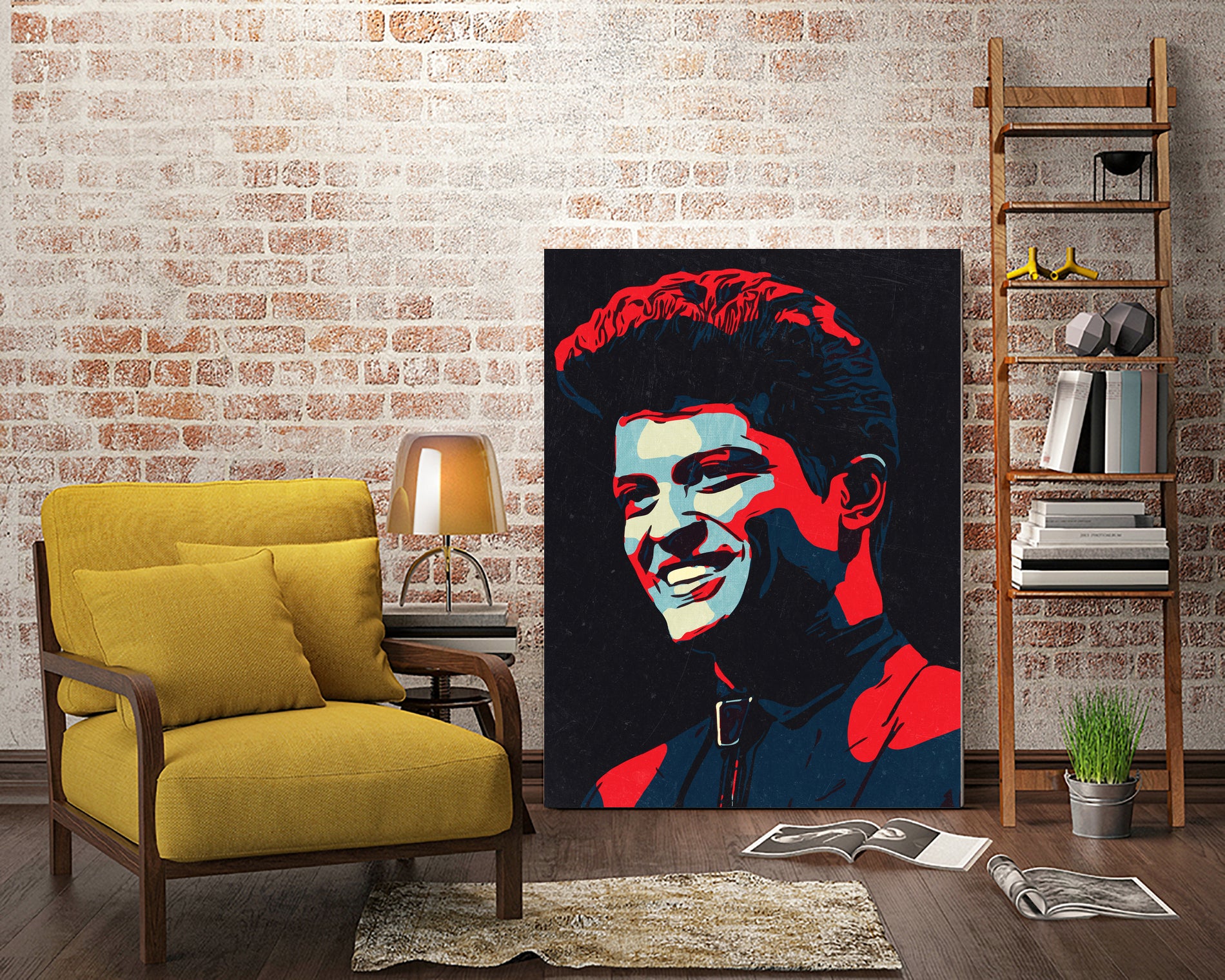 Bruno Mars by 1x Merch on GIANT ART - red digital painting