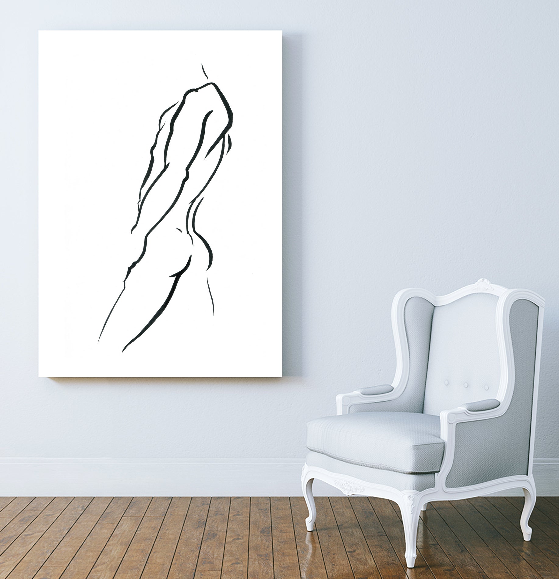 Torso. Silhouette of Man by Katya Ulitina on GIANT ART - white character design