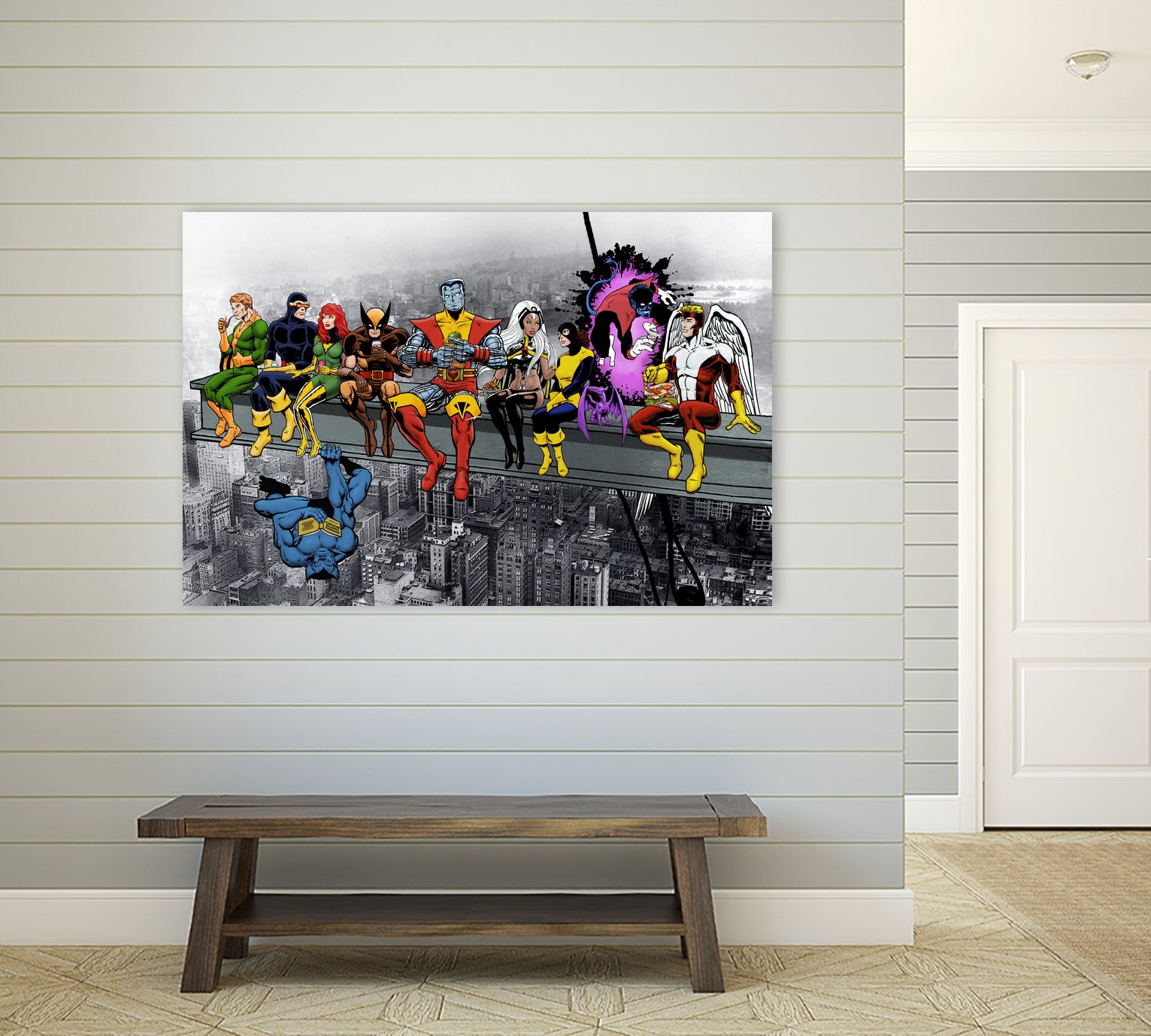 Mutant Lunch Atop A Skyscraper by Dan Avenell on GIANT ART - gray digital painting