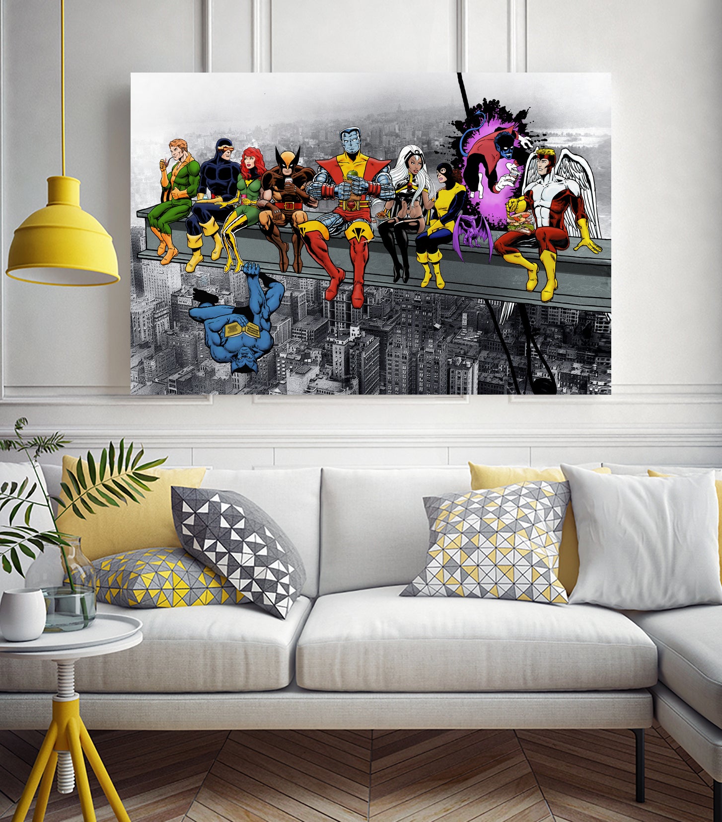 Mutant Lunch Atop A Skyscraper by Dan Avenell on GIANT ART - gray digital painting