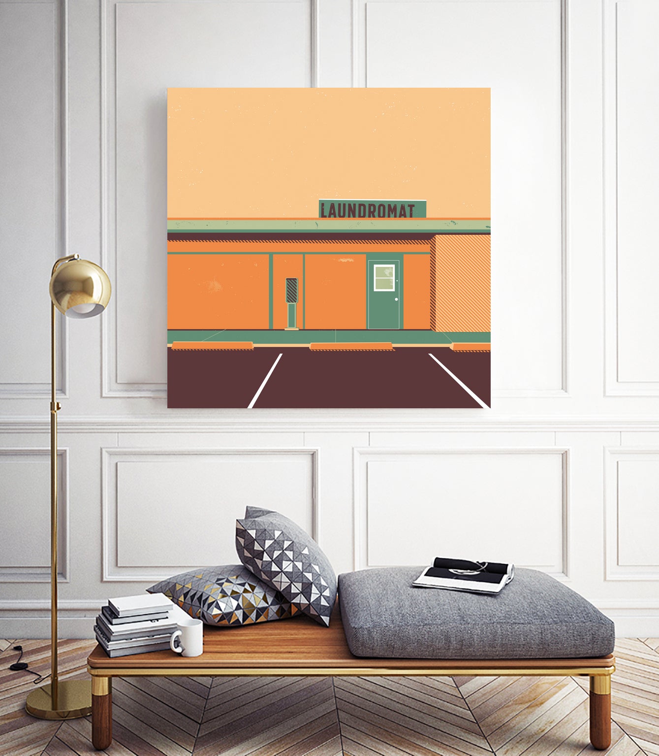 Desert Laundromat by Ben Stevens on GIANT ART - orange vector illustration