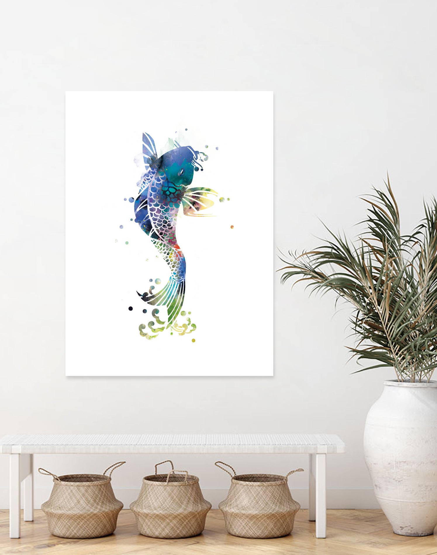Koi Fish by Monn Print on GIANT ART - white digital painting