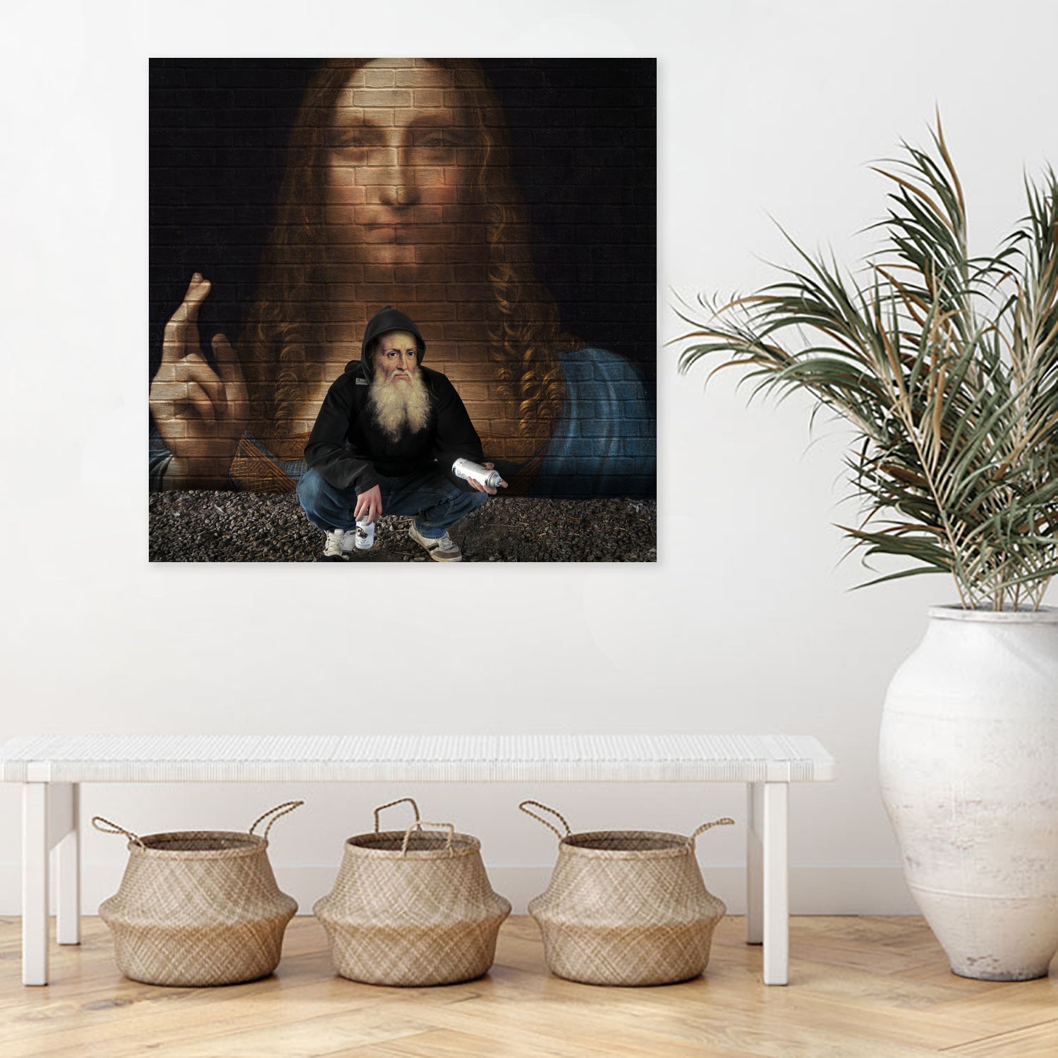 Street Art (Leonardo da Vinci) by Mehmet Geren on GIANT ART - brown photo manipulation