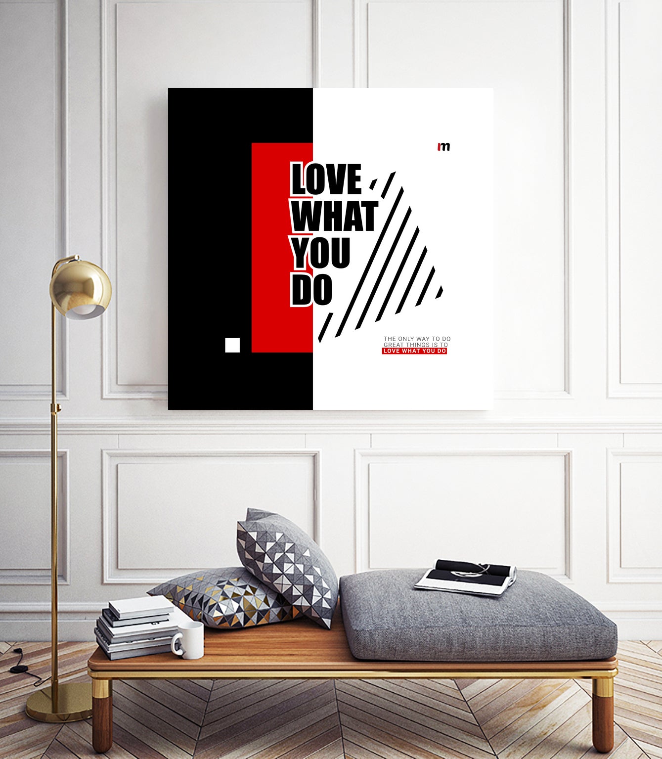 Love What You Do by Mariana Angelova on GIANT ART - red typography