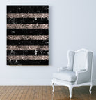 Black Marble Rose Gold Glitter Stripe Glam #1 #minimal by Anita & Bella Jantz on GIANT ART - black vector illustration