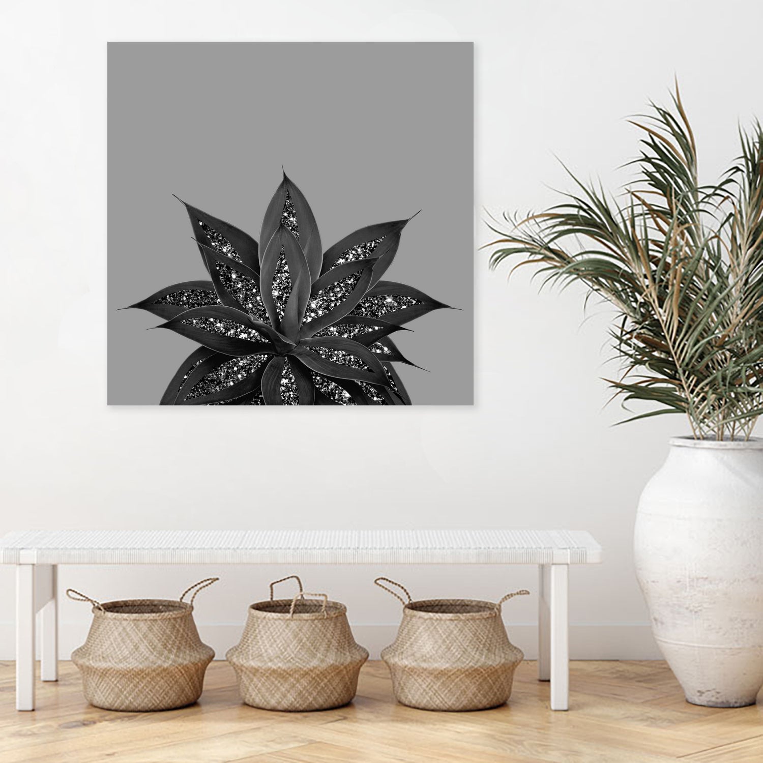 Gray Black Agave with Black Silver Glitter #3 #shiny by Anita & Bella Jantz on GIANT ART - gray photo illustration