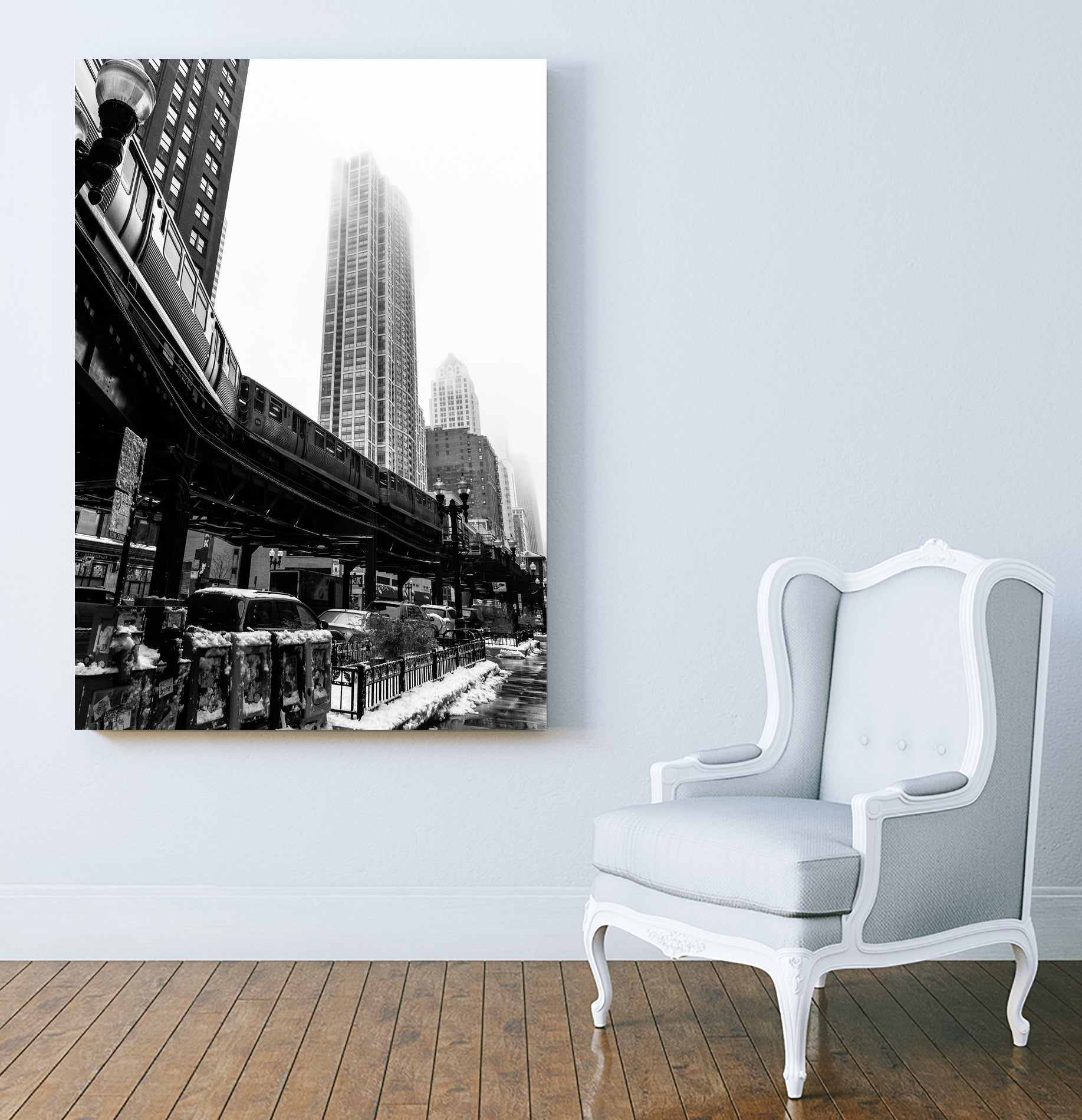 Chicago Train by Morten Holbein on GIANT ART - black photo illustration