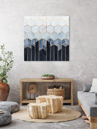 Soft Blue Hexagons by Elisabeth Fredriksson on GIANT ART - blue digital drawing