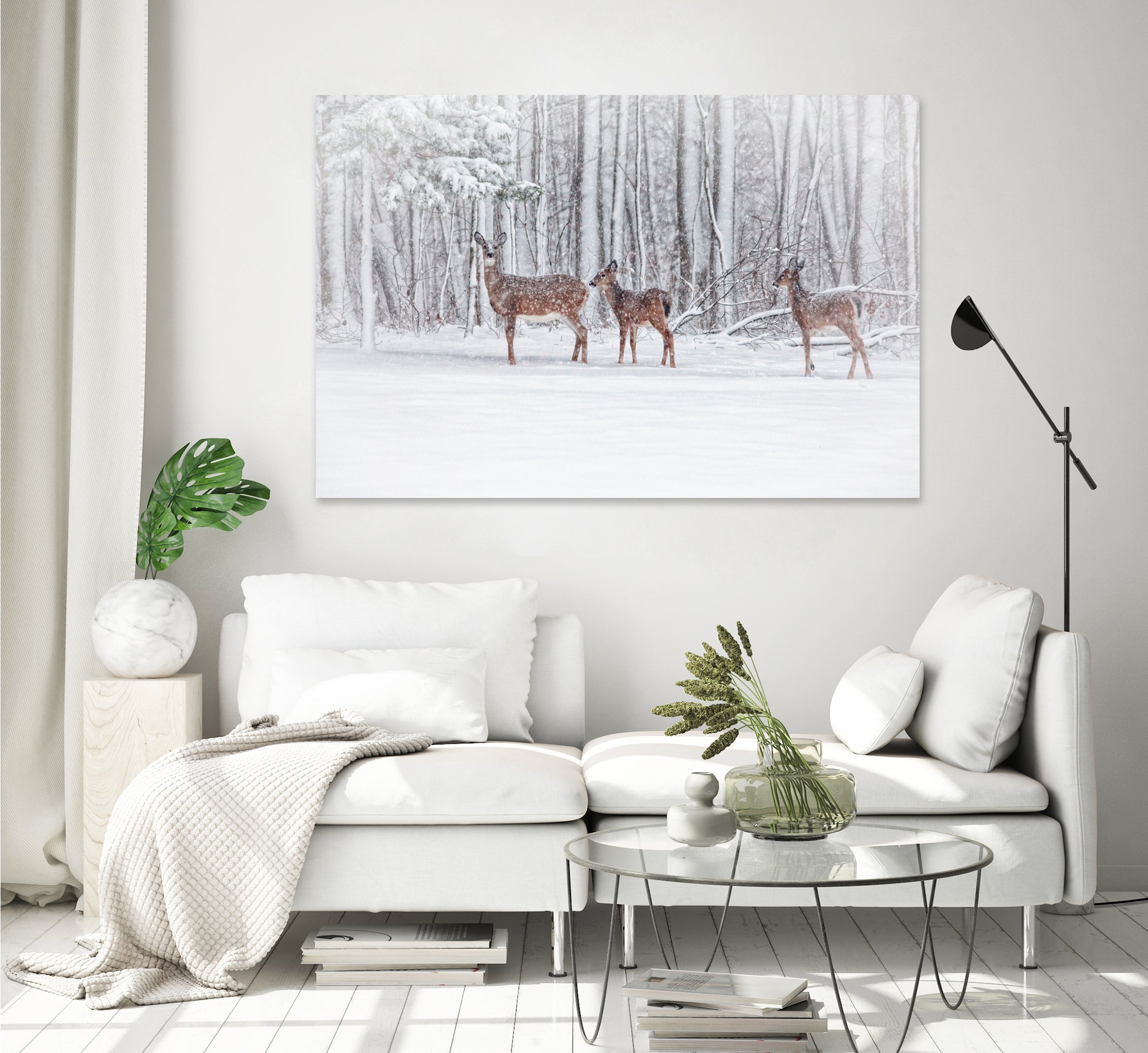 Winter Visits by Karol Livote on GIANT ART - white mixed media