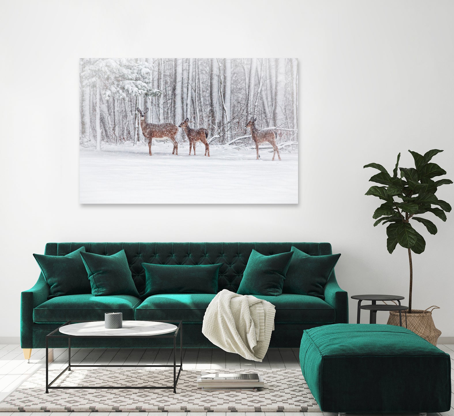 Winter Visits by Karol Livote on GIANT ART - white mixed media