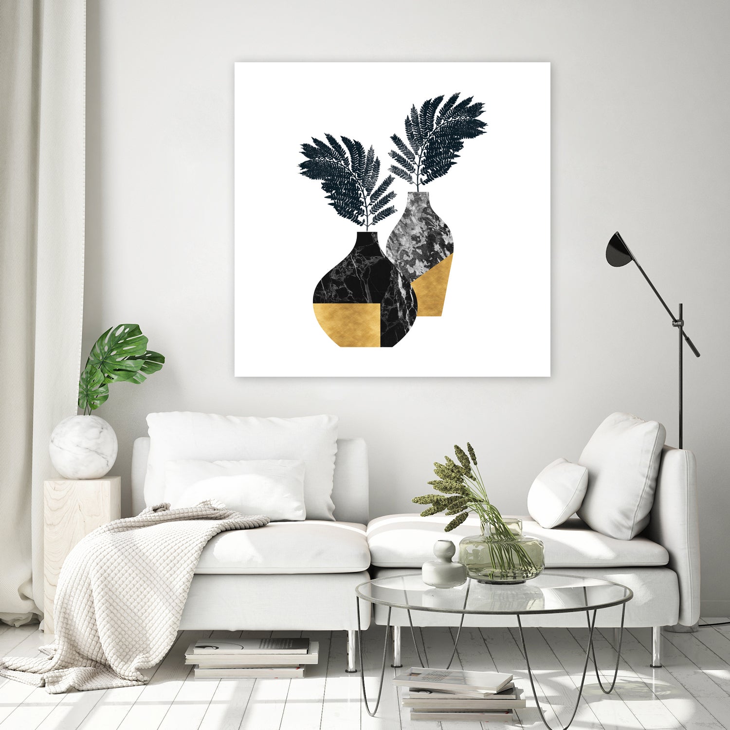 Floral marble vase by Christina Shek on GIANT ART - black digital drawing