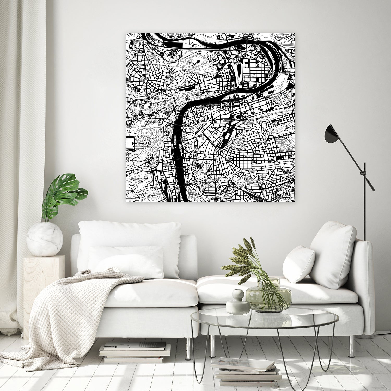Prague map white by Javier Ruiz on GIANT ART - white digital drawing