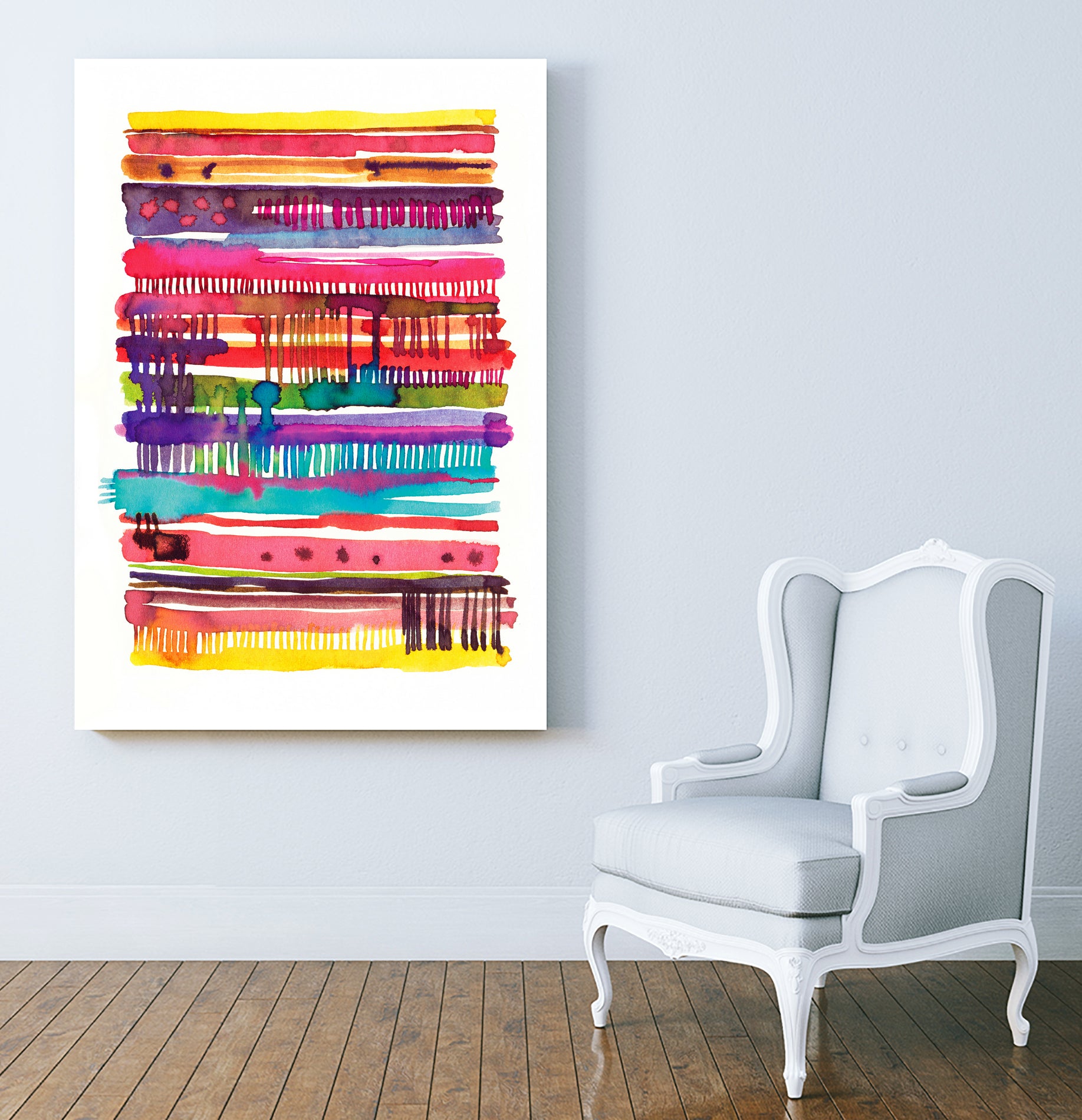 Vainica- Knitted watercolor by Laura Muñoz Estellés on GIANT ART - red digital painting