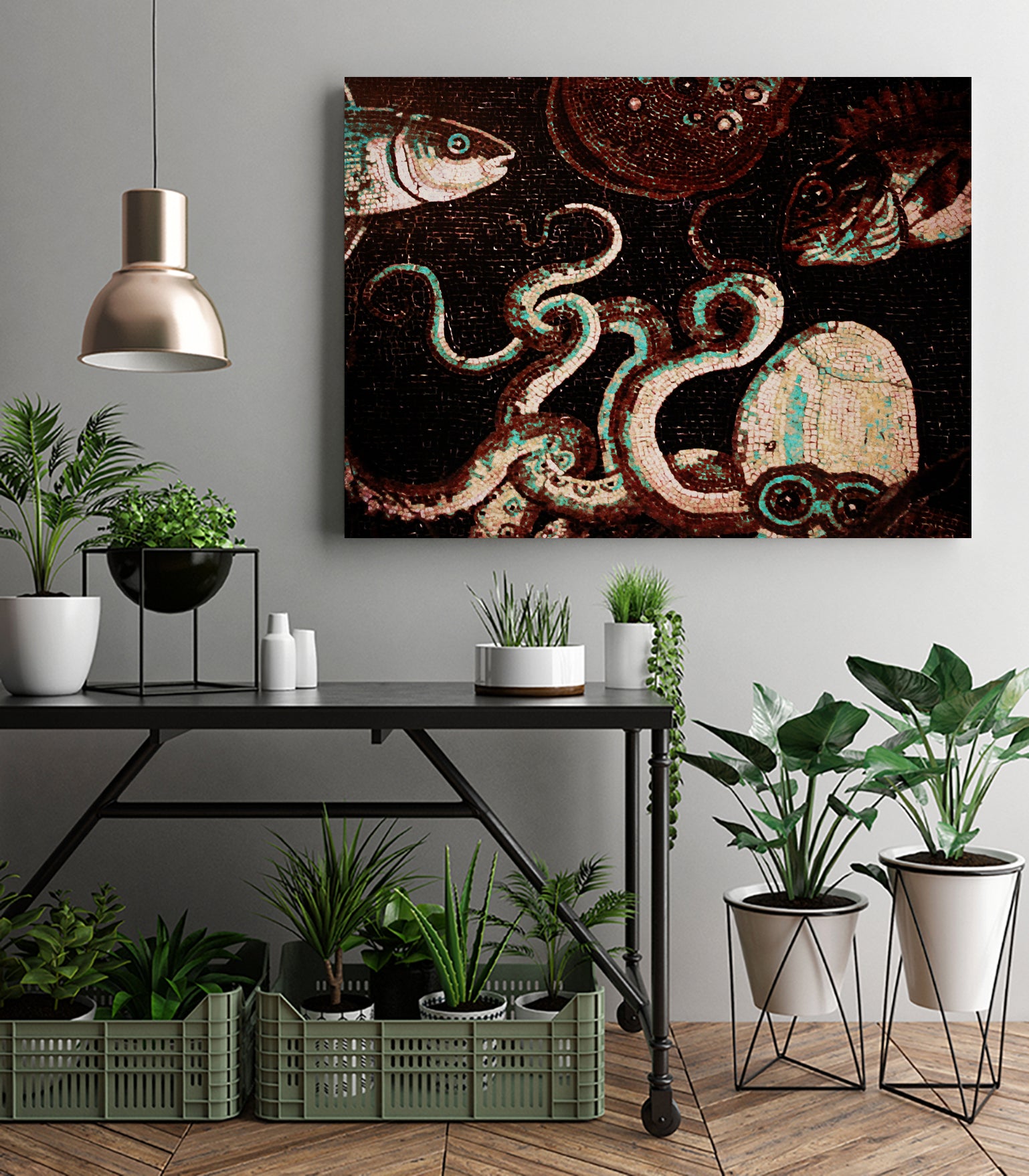 Old Time Octopus by Sharon Coty on GIANT ART - brown photo manipulation