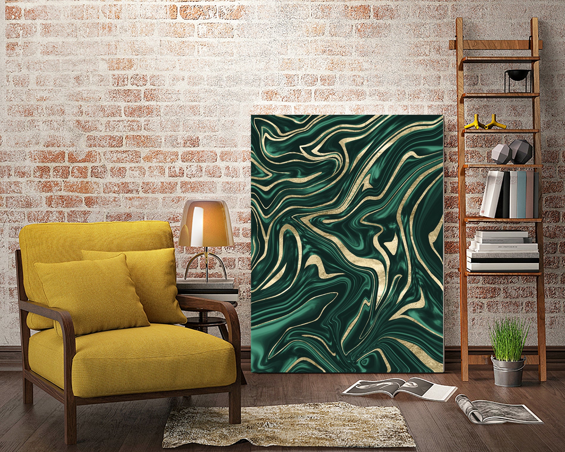 Emerald Green Black Gold Marble #1 #decor #art by Anita & Bella Jantz on GIANT ART - green digital painting